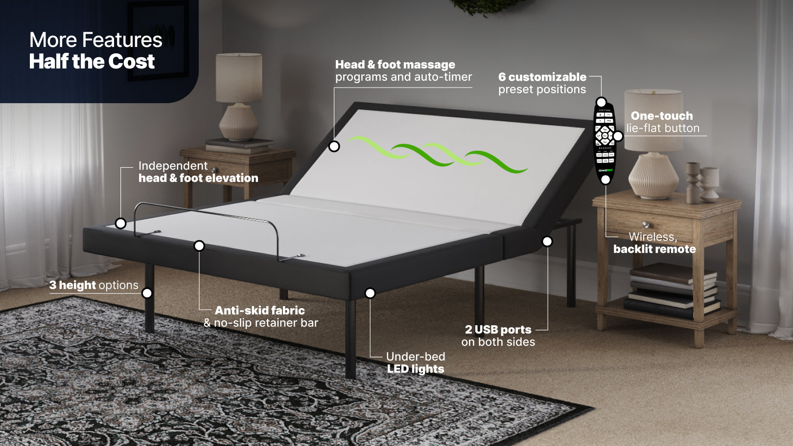 GhostBed Adjustable Base