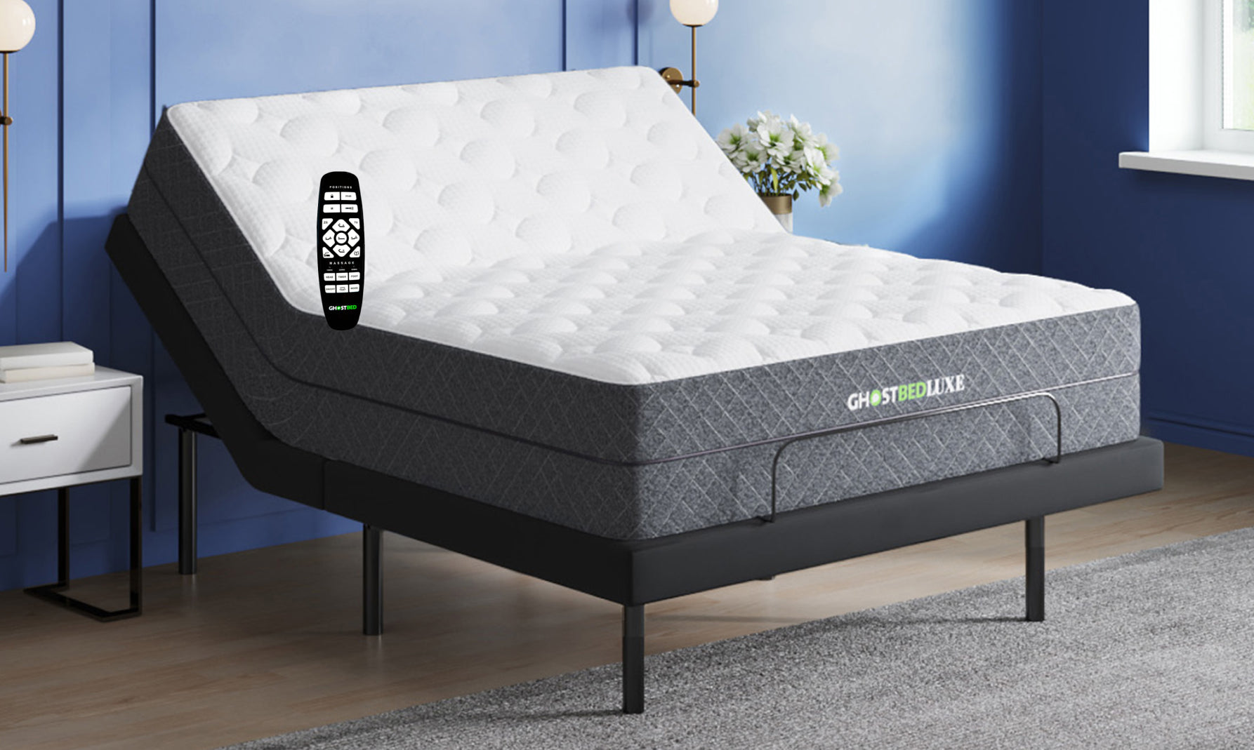 GhostBed Adjustable Bed Frame and Mattress Set