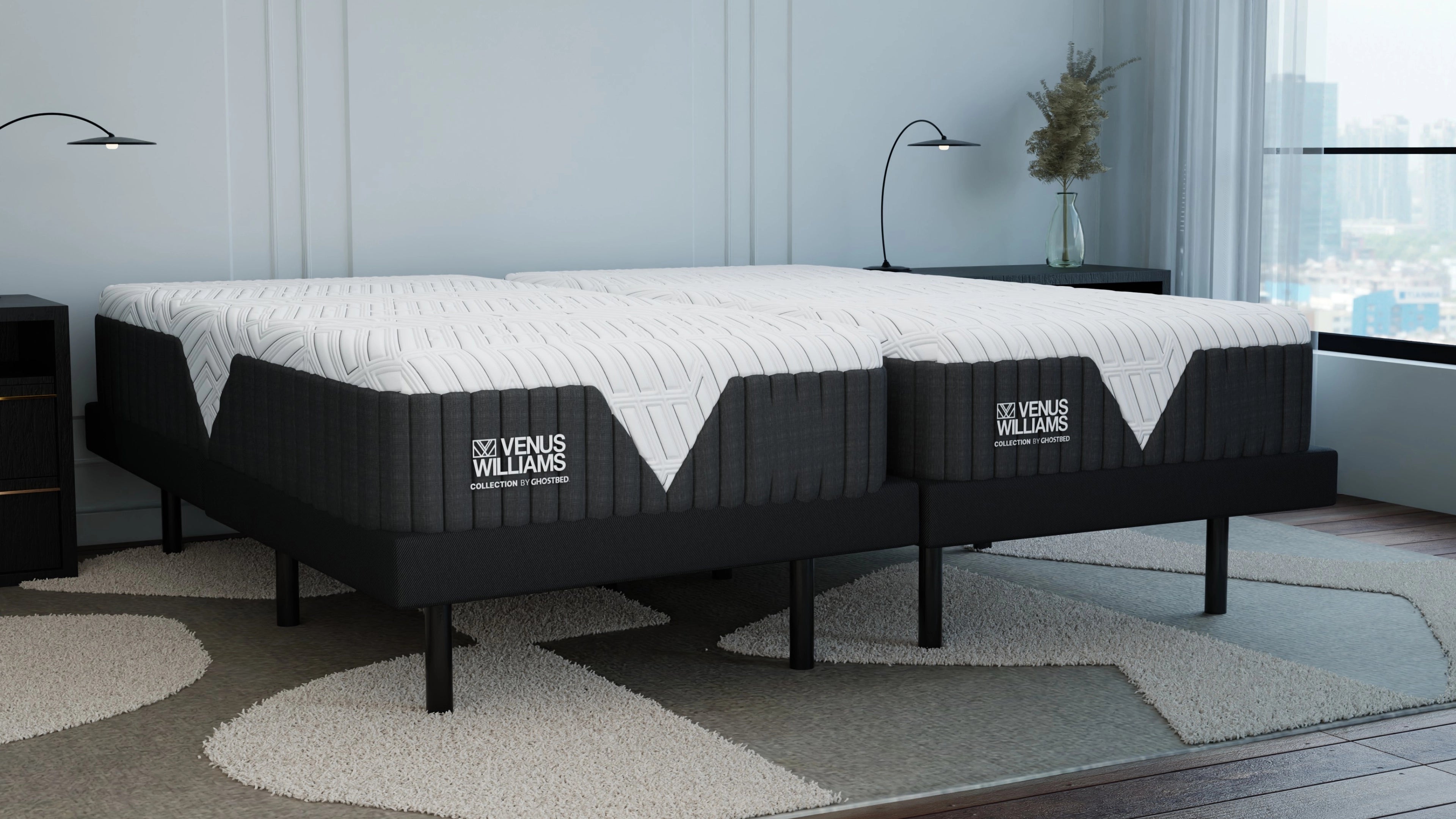 GhostBed Split King Mattress & Adjustable Bed Set | GhostBed